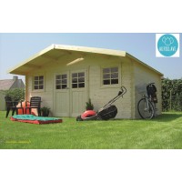 Grand abri de jardin en bois traité autoclave, 28 mm, Montreux, 23 m², 2 portes, Solid, pas cher, achat