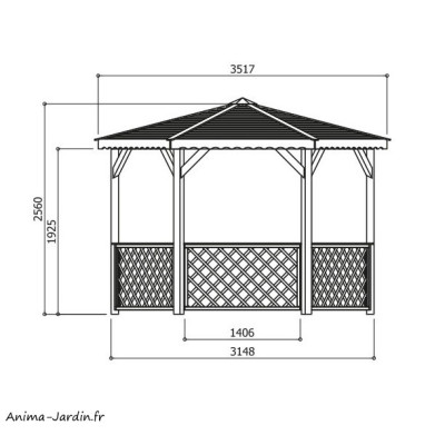 Kiosque, 6,68 m², pavillon en bois, autoclave, abri, Solid, achat, pas cher