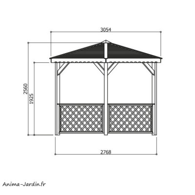 Kiosque, 6,68 m², pavillon en bois, autoclave, abri, Solid, achat, pas cher