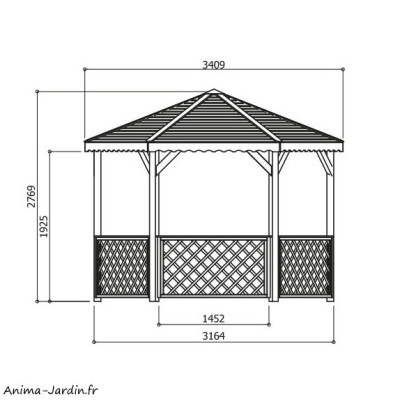 Kiosque, 11,49 m², pavillon en bois, autoclave, abris, Solid, achat, pas cher