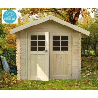 Abri de jardin en bois traité autoclave, Lannion, 28 mm, 8 m², 2 portes, Solid, achat, pas cher