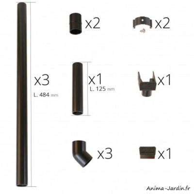 Serre de jardin Mélissa, 1.30 m², 0.65 m x 1.93 m, aluminium, verre trempé, achat, pas cher