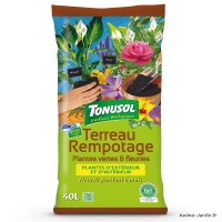 Terreau Rempotage Bio, sac de 40 L, toutes plantes, fleurs, jardin, jardinage, potager, achat, pas cher