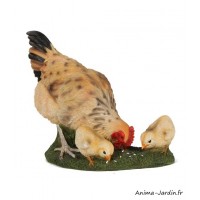 Poule avec poussins, figurine, animal en polyrésine, décoration du jardin, achat, vente, pas cher