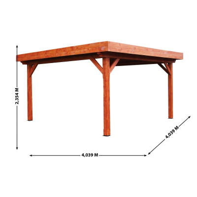 Auvent Ombra, toit plat, couverture bac acier, Foresta, achat, vente, pas cher