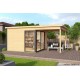 Abri de jardin en bois avec avancée, DOMEO 2 Plus, 8,48 m², 44 mm, avec baie vitrée double vitrage, moderne, achat