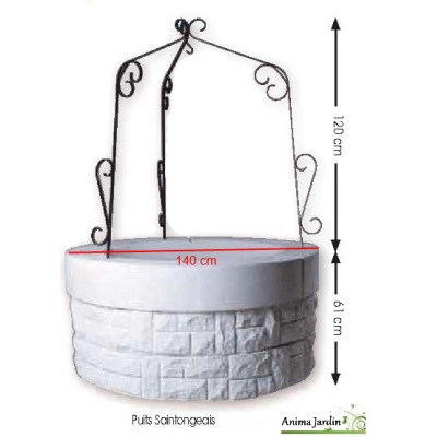 Puits en pierre reconstituée, Blanc, puits de jardin Saintongeais 70 à 140 cm, achat/vente, pas cher 