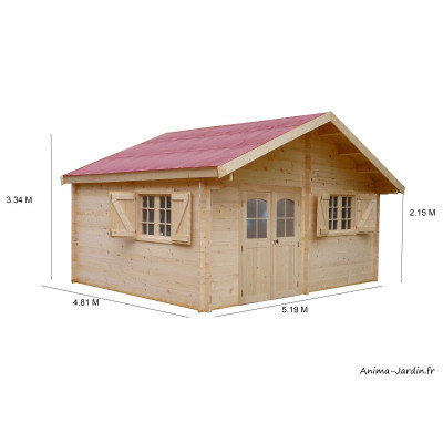 Abri de jardin en bois, 42 mm, 17,47 m², 2 portes, semi-habitable, Foresta, achat, pas cher