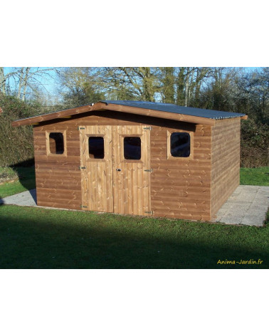 Abri de jardin en bois THT, 28 mm, 11,72 m², double pente, achat, pas cher