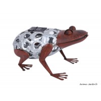 Grenouille en métal, H.20 cm, avec récepteur solaire, animal en métal