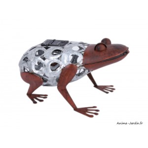 Grenouille en métal, H.20 cm, avec récepteur solaire, lumière, animal en métal, Netlon, achat, pas cher