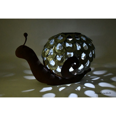 Escargot en métal, H.20 cm, avec récepteur solaire, lumière, Netlon, achat, pas cher