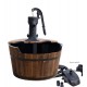 Fontaine en bois, demi tonneau avec bras noir mat, Newcastle, Ubbink, achat, pas cher