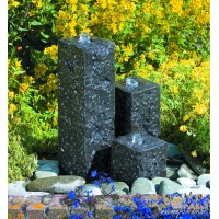 Fontaine LED à trois colonnes, pierre en granite, Modena, Ubbink, achat, pas cher