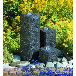 Fontaine LED à trois colonnes, pierre en granite, Modena, Ubbink, achat, pas cher
