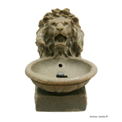 Fontaine aspect grès, gargouille tête de lion, Basel, Ubbink, achat, pas cher