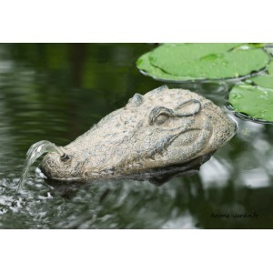 Crocodile flottant H.10 cm, cracheur d'eau, décoration bassin, Ubbink, achat, pas cher