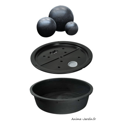 Fontaine trois sphères LED, tailles différentes, London, Ubbink, achat, pas cher