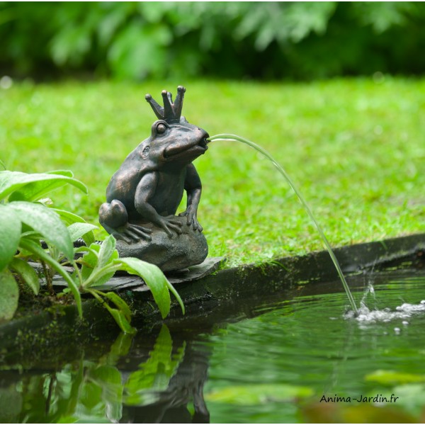 Grenouille H.27 cm, cracheur d'eau, décoration bassin, Ubbink, pas