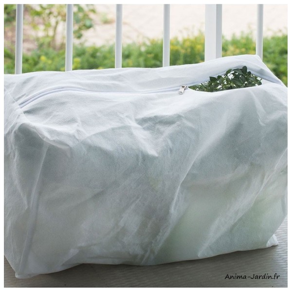 Housse d'hivernage HIVERZIP XL pour grandes plantes - 3 x 1 x 2,10 m -  Blanc