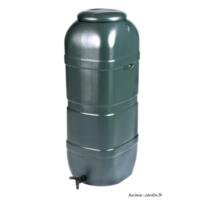 Récupérateur d'eau rigide, forme murale, 100 L ou 250 L, Vert/noir, Nature, achat, pas cher