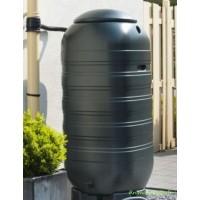 Récupérateur d'eau rigide, forme murale, 100 L ou 250 L, Vert/noir, Nature, achat, pas cher