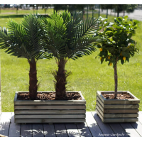 Jardinière en bois, rectangle, Küb, Jardipolys, bac extérieur, plantes, pas cher, achat