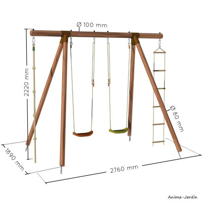 Portique Ernest, balançoires, échelle, corde, Soulet, pas cher, achat