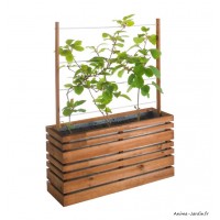 Jardinière en bois, robuste, rectangle, bac fleur extérieur, Solid, pas cher