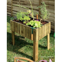 Carré potager sur pied, 4 cases, hauteur ajustable, bois, potager extérieur,  Solid, achat, pas cher