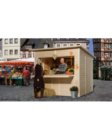 Chalet de vente, marché de noël, abri en bois, Weka, parois 19mm, achat, pas cher