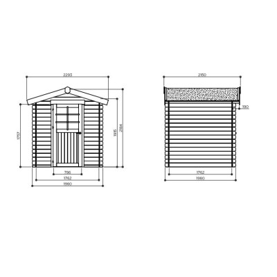 Abri de jardin en bois 19mm, Essen, 3.92m², Solid, achat/vente