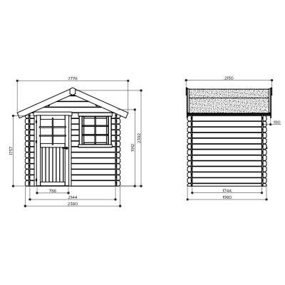 Abri de jardin en bois 28mm, Laval, 1 porte, Solid, pas cher, achat/vente