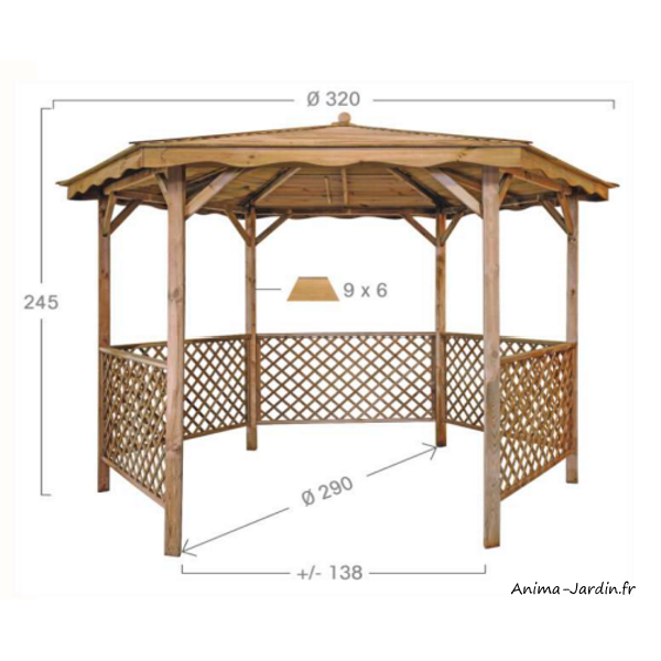 Tonnelle de jardin en bois lora B_0700012 - Conforama