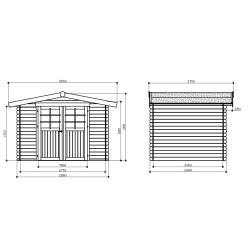 Abri de jardin en bois 19mm, Amberg, 6m², 2 portes, Solid, pas cher, achat, vente