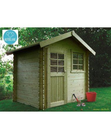 Abri de jardin en bois traité autoclave, 28mm, Laval, 1 porte, Solid, pas cher, achat, vente