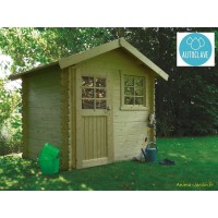 Abri de jardin en bois avec baies vitrées, Faro, 28 mm, 12 m²