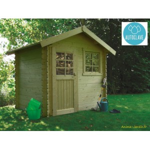 Petit abri de jardin en bois traité autoclave 28mm, Saran, 5 m², 1 porte, Solid, pas cher, achat