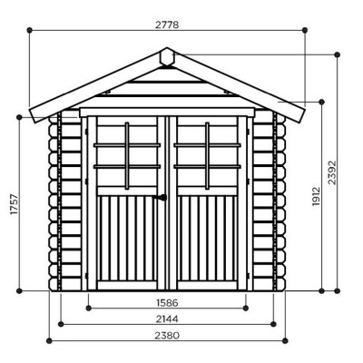 Petit abri de jardin en bois 28mm, Nîmes, 5 m², 2 portes, Solid, pas cher, achat