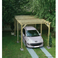 Carport 1 voiture en bois, L.5,10 x l.3,12 m, Maranello