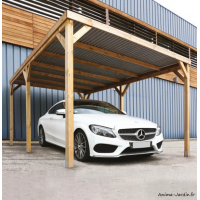 Carport en bois, couvert, L.4,7 x 3 m, Siero, abri voiture