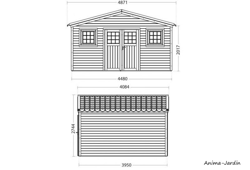 Abri de jardin en bois, Shelty+ 18 m², 28 mm, avec toit en acier galvanisé, rangement, Forest-style, achat, pas cher