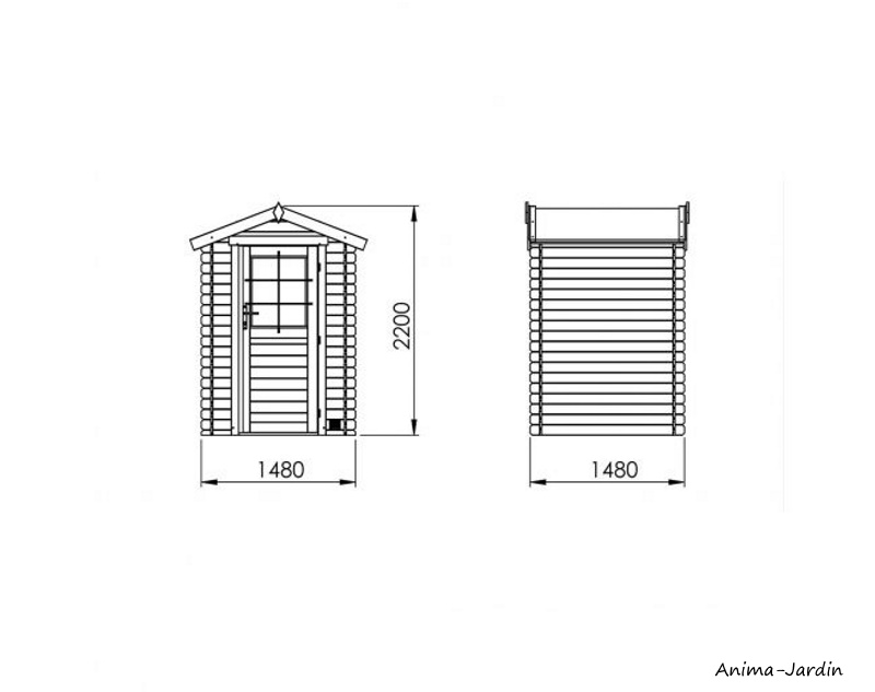 Abri de jardin en bois, Huron 2.2 m², 19 mm, avec toit en feutre bitumeux, rangement, Forest-style, achat, pas cher