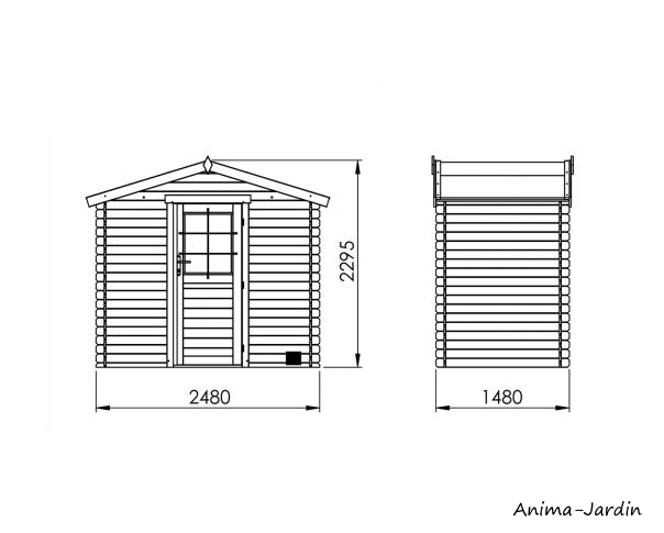 Abri de jardin en bois, Victoria 3.7 m², 19 mm, avec toit en feutre bitumeux, rangement, Forest-style, achat, pas cher