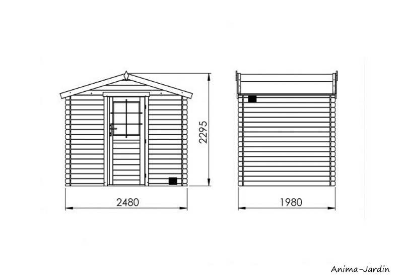Abri de jardin en bois, Kariba 4.9 m², 19 mm, avec toit en feutre bitumeux, rangement, Forest-style, achat, pas cher