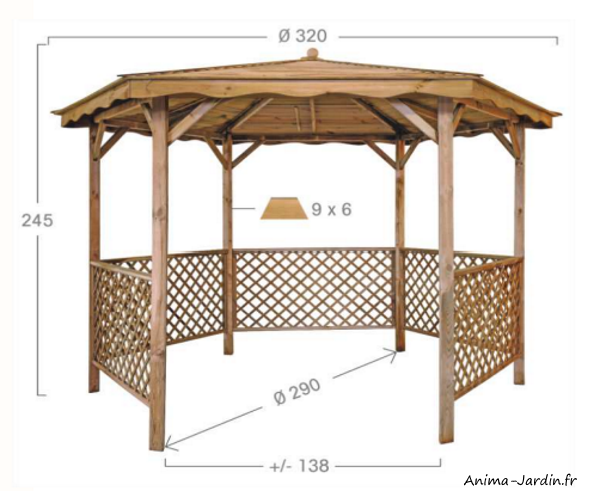 kiosque-en-bois-brut-Ø320-cm-tonnelle-lora-jardipolys--achat-pas cher-Anima-Jardin.fr