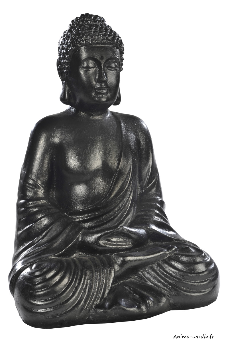 bouddha hindou assis, h.50 cm, pierre reconstituéegrandon, décoration extérieure, achat pas cher anima-jardin.fr