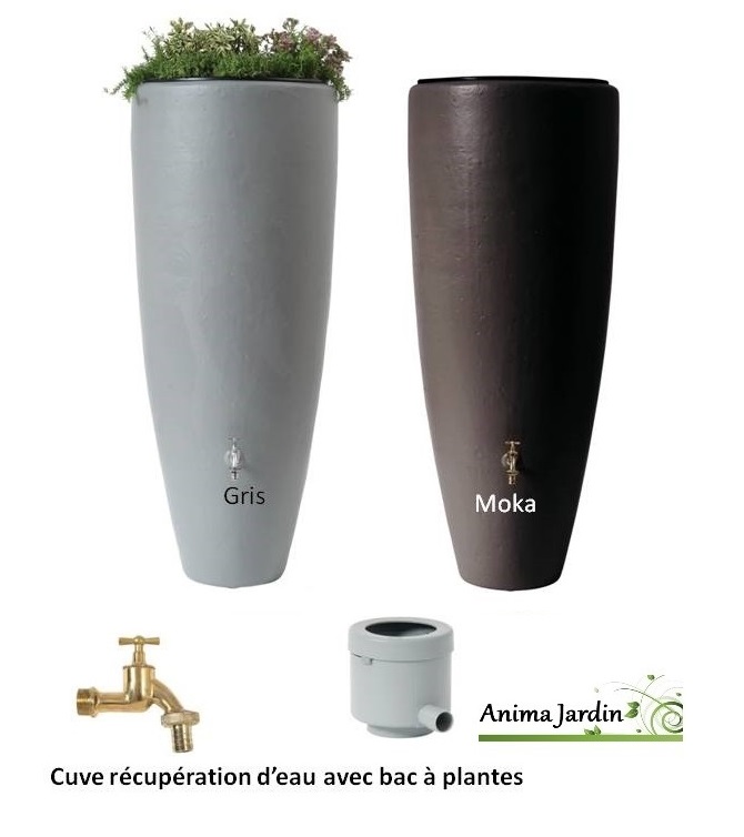 Récupérateur d'eau de pluie 300 litres-2 en 1-avec bac fleurs-GRAF-Anima-Jardin.fr