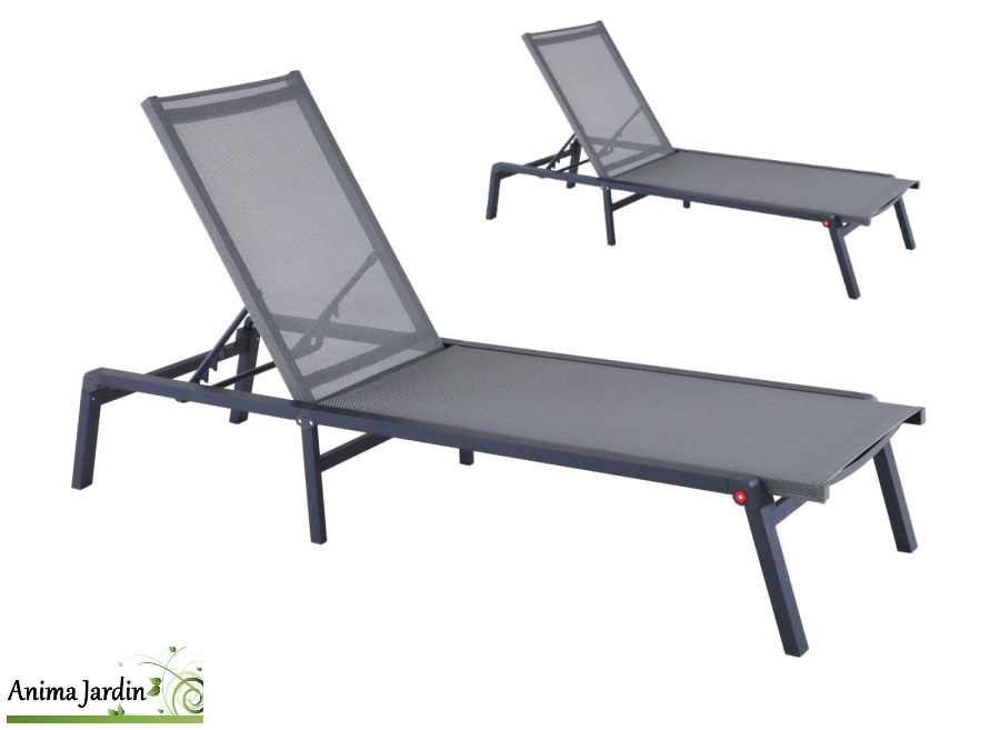 Lit Eden, bain de soleil en bois & noir, proloisirs, Anima Jardin