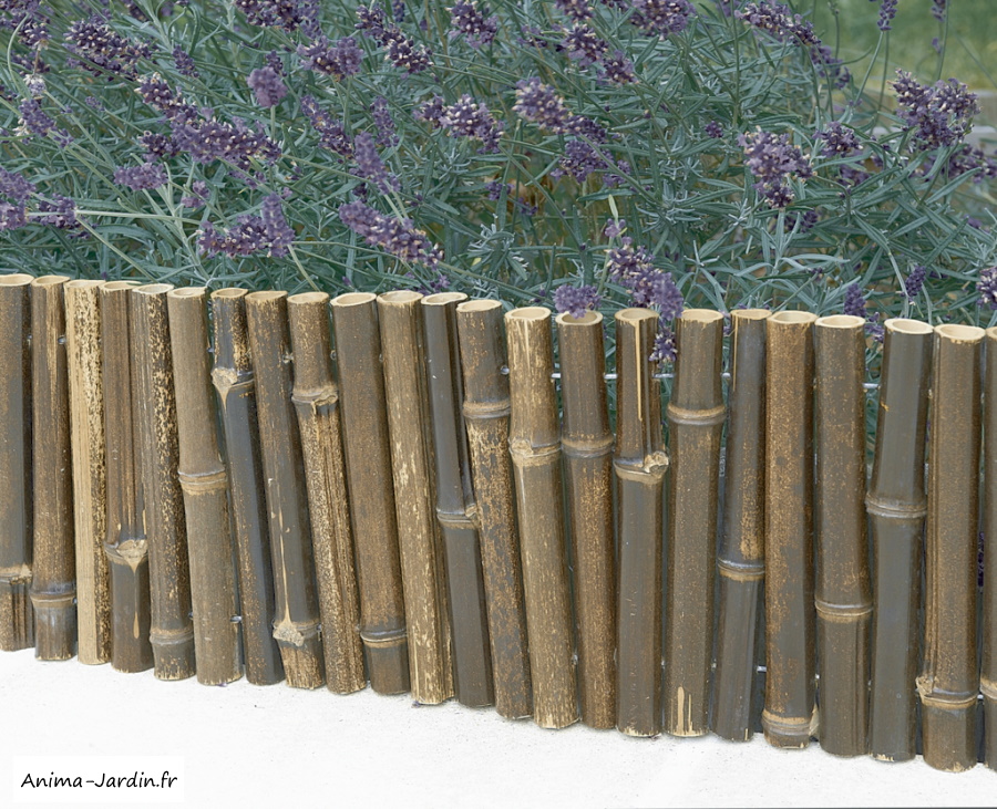 Bordure décoration de jardin 100 cm, bamboo border foncé Nortène-Anima-Jardin.fr